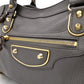 BALENCIAGA Metallic Edge City Handbag, Leather, Gray, 2-Way