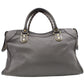 BALENCIAGA Metallic Edge City Handbag, Leather, Gray, 2-Way