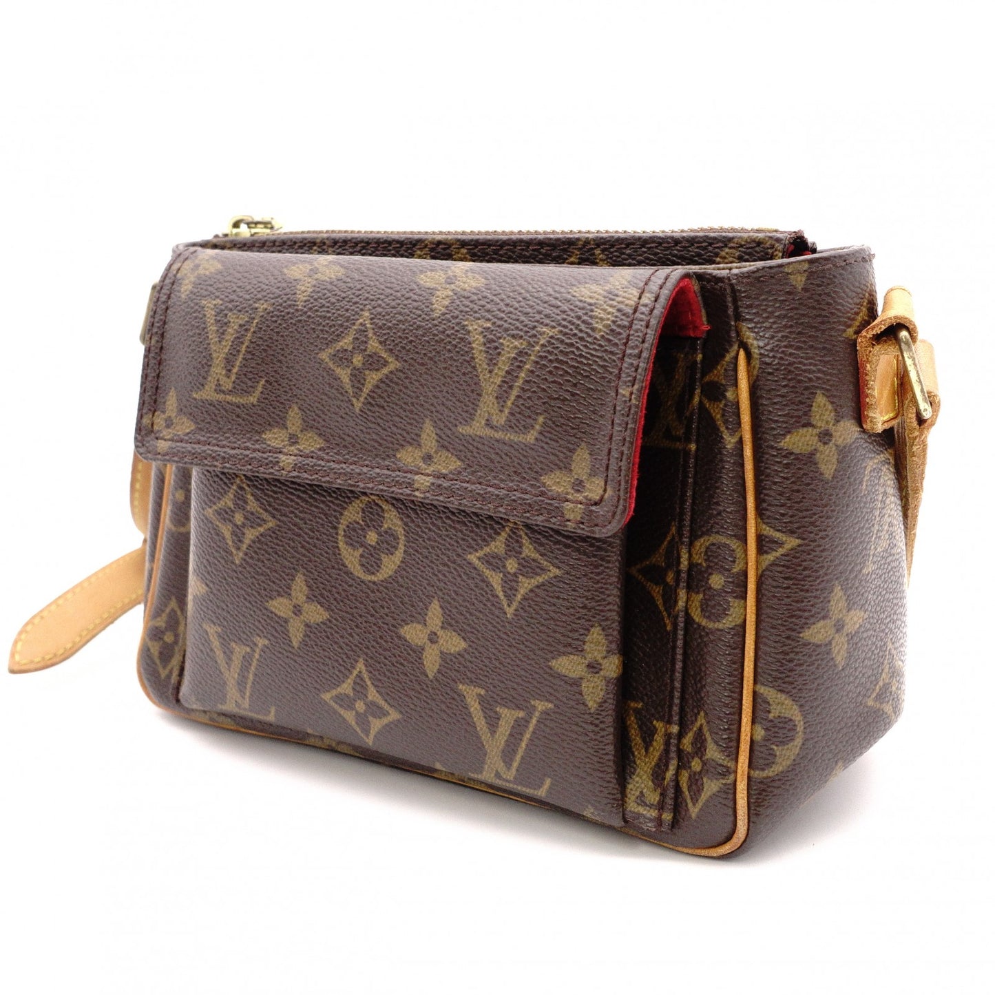 LOUIS VUITTON Vivacité PM Monogram Canvas Shoulder Bag, Leather/PVC, Brown, Women's