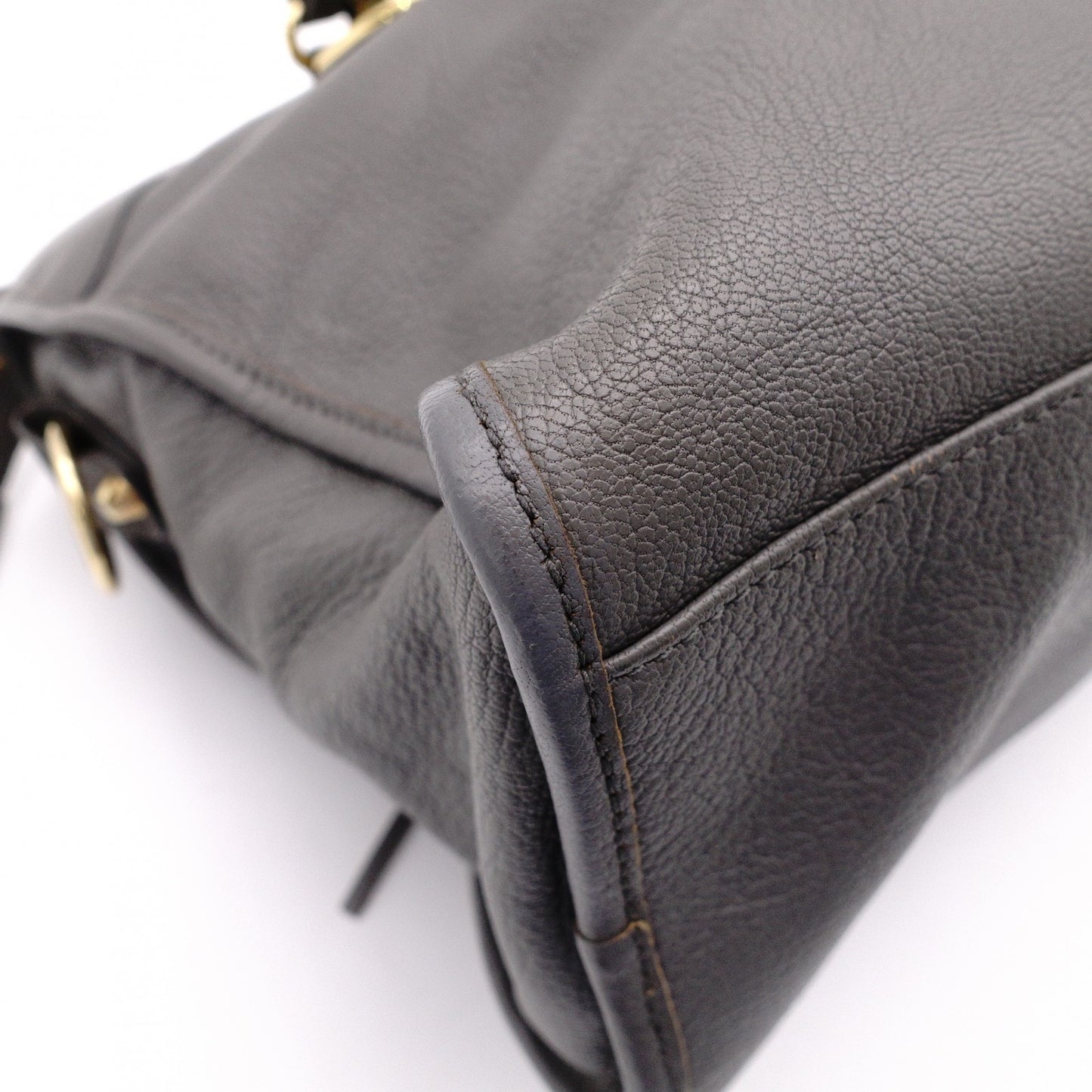 BALENCIAGA Metallic Edge City Handbag, Leather, Gray, 2-Way