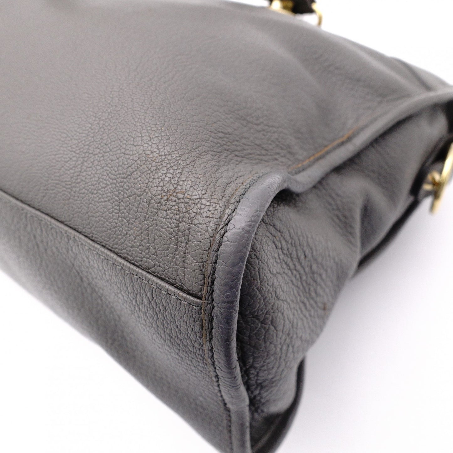 BALENCIAGA Metallic Edge City Handbag, Leather, Gray, 2-Way