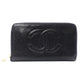 CHANEL シャネル キャビアスキン 長財布 レザー ブラック【中古】 レディース