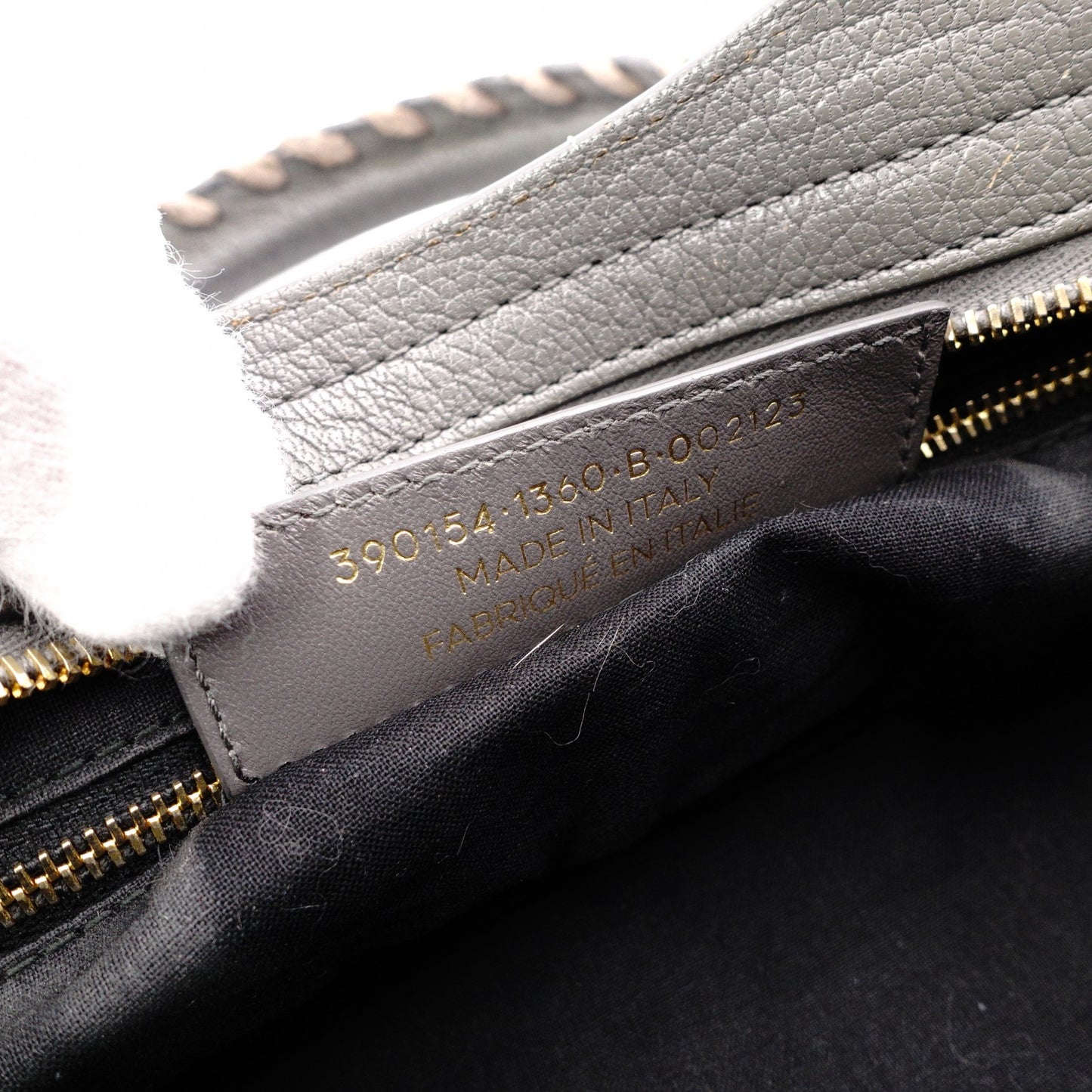 BALENCIAGA Metallic Edge City Handbag, Leather, Gray, 2-Way