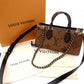 LOUIS VUITTON On the Go EW Monogram Reverse Shoulder Bag (2-Way) in Brown