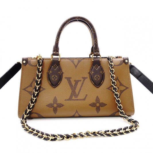 LOUIS VUITTON On the Go EW Monogram Reverse Shoulder Bag (2-Way) in Brown