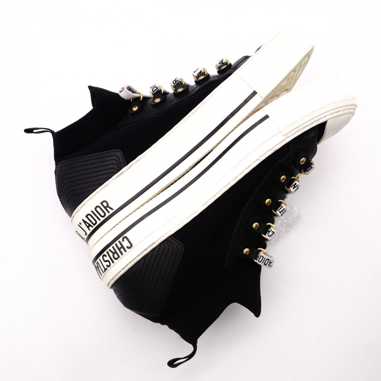 Christian Dior JADIOR Sneakers, Canvas/Rubber, Black, Size 37.5 (approx. 23.5–24 cm)