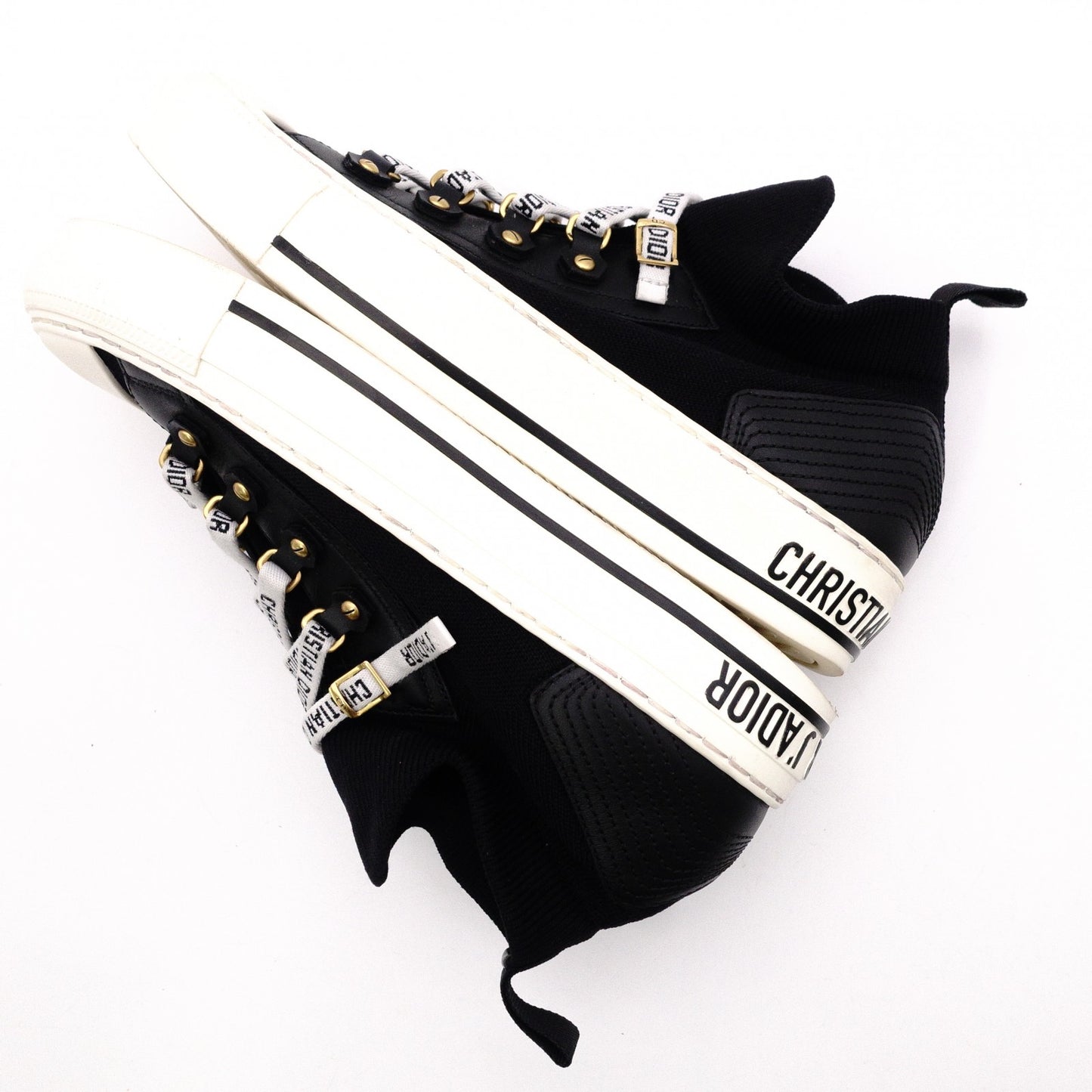 Christian Dior JADIOR Sneakers, Canvas/Rubber, Black, Size 37.5 (approx. 23.5–24 cm)