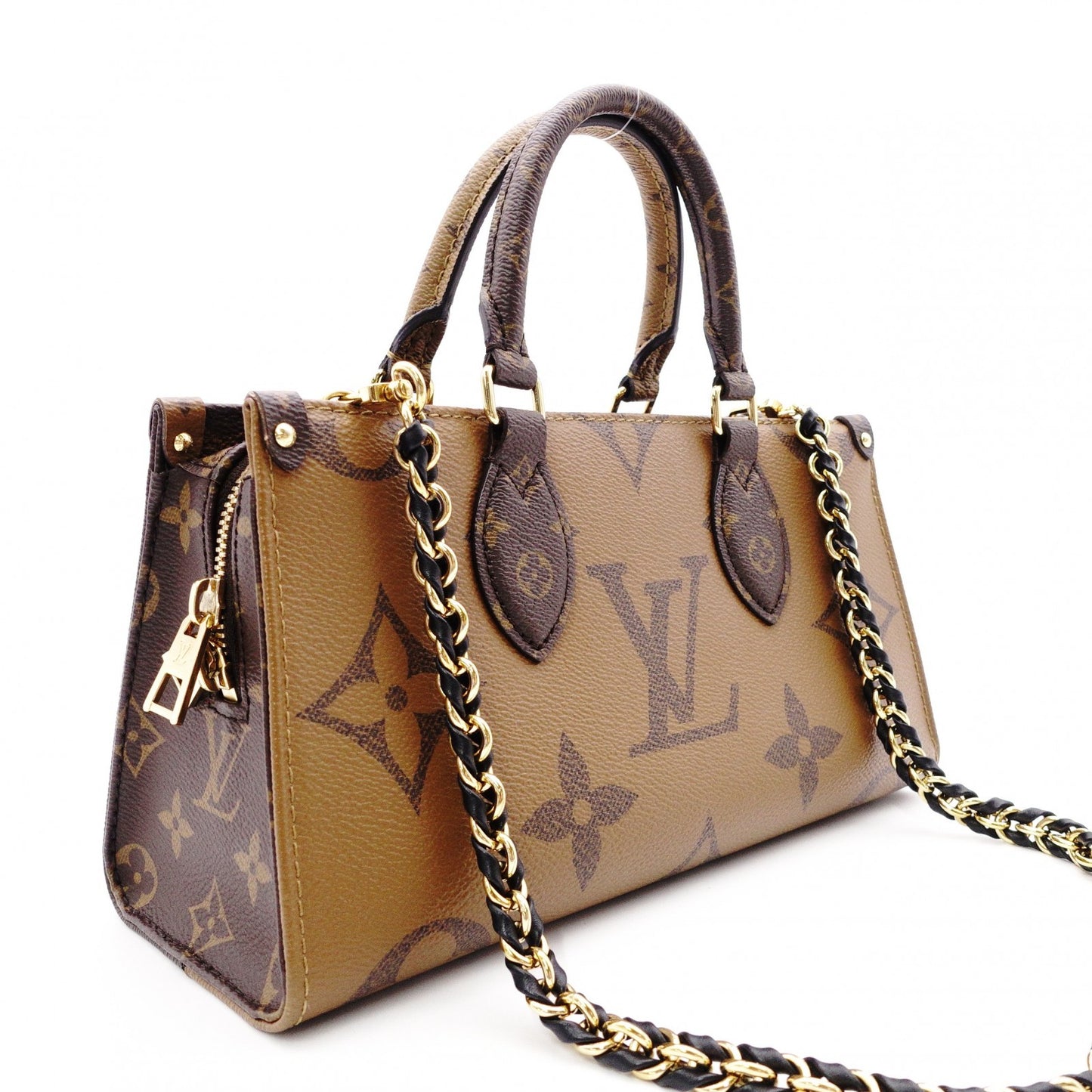 LOUIS VUITTON On the Go EW Monogram Reverse Shoulder Bag (2-Way) in Brown