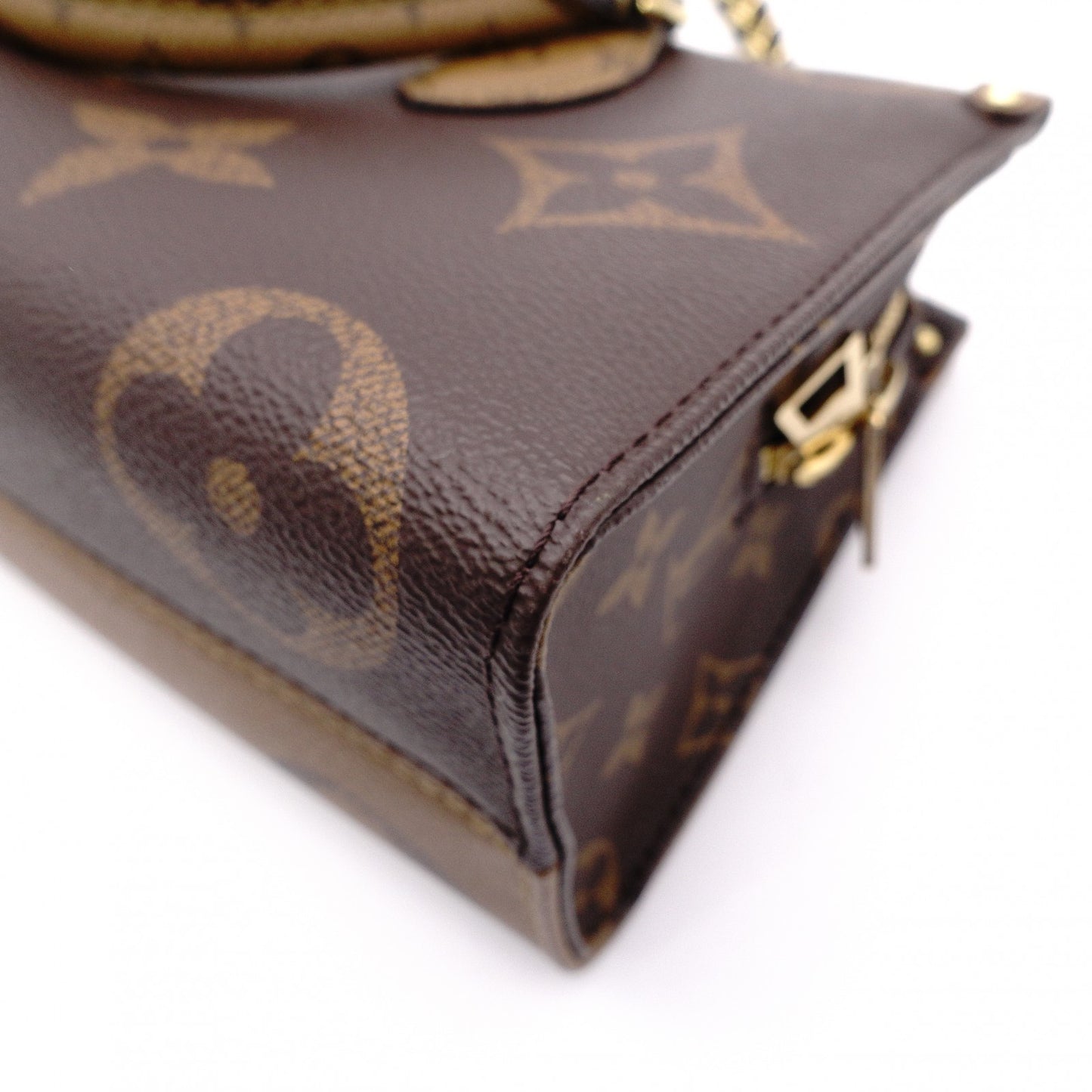 LOUIS VUITTON On the Go EW Monogram Reverse Shoulder Bag (2-Way) in Brown