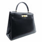 Hermès L'Tournée Kelly 28 Handbag, Leather, Black, Women's, 〇E Stamp, Gold Hardware