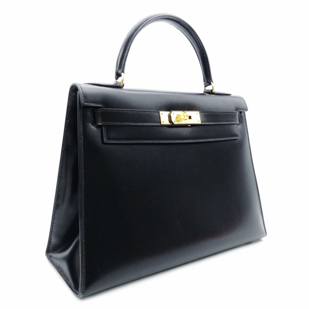 Hermès L'Tournée Kelly 28 Handbag, Leather, Black, Women's, 〇E Stamp, Gold Hardware