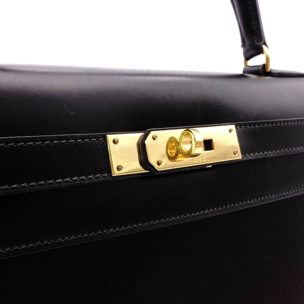 Hermès L'Tournée Kelly 28 Handbag, Leather, Black, Women's, 〇E Stamp, Gold Hardware
