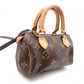 LOUIS VUITTON Mini Speedy Monogram Canvas Handbag, PVC/Leather, Brown, Women's