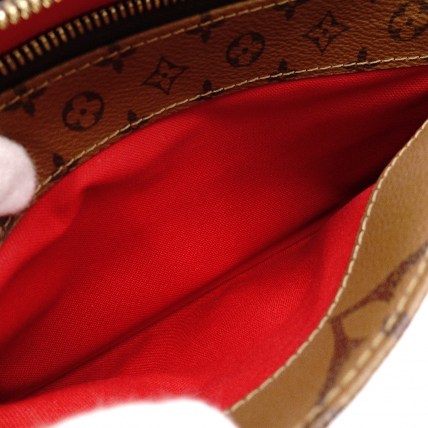 LOUIS VUITTON On the Go EW Monogram Reverse Shoulder Bag (2-Way) in Brown