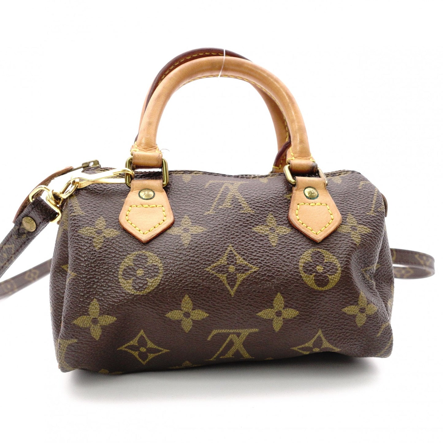 LOUIS VUITTON Mini Speedy Monogram Canvas Handbag, PVC/Leather, Brown, Women's