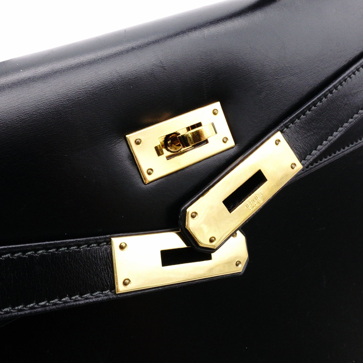 Hermès L'Tournée Kelly 28 Handbag, Leather, Black, Women's, 〇E Stamp, Gold Hardware