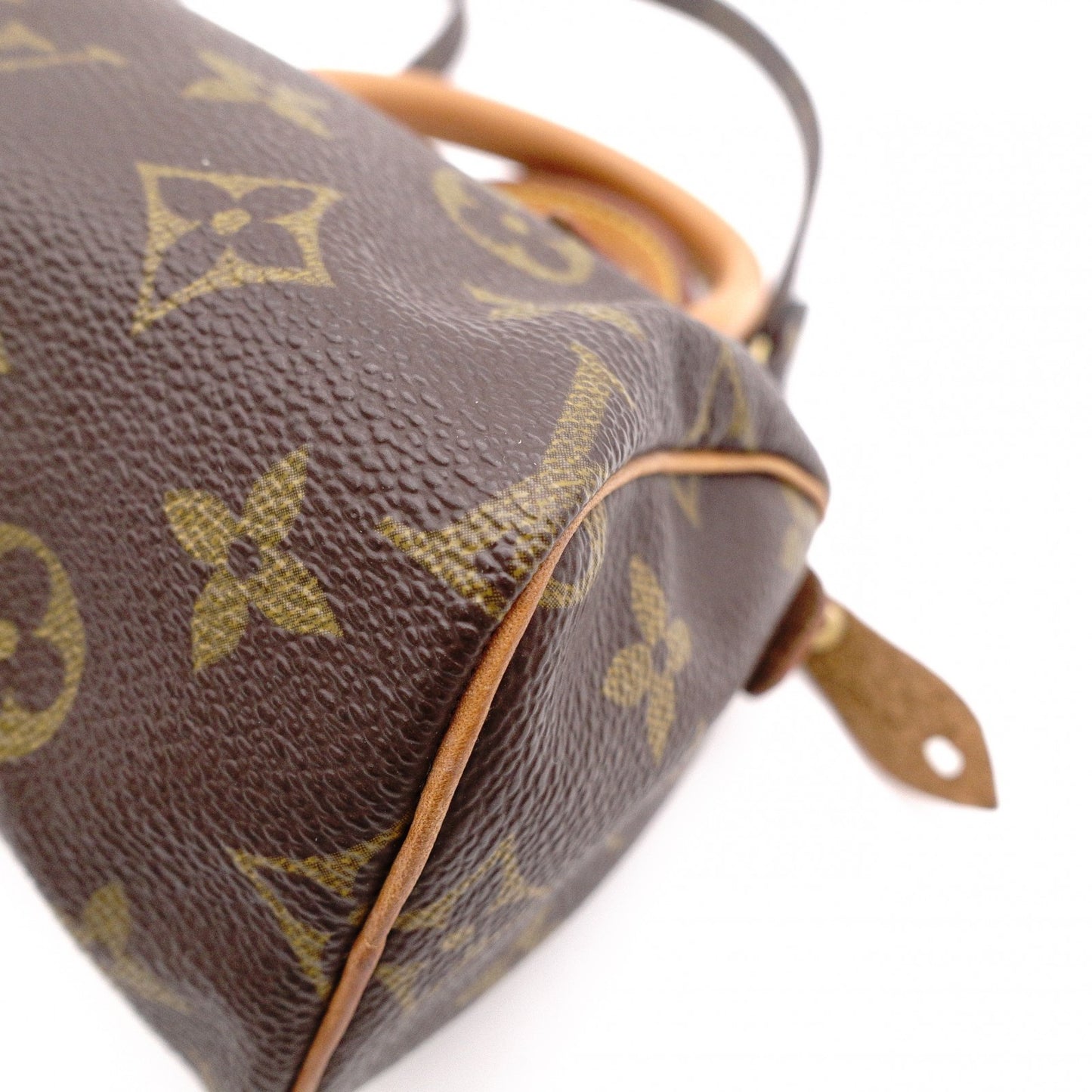 LOUIS VUITTON Mini Speedy Monogram Canvas Handbag, PVC/Leather, Brown, Women's
