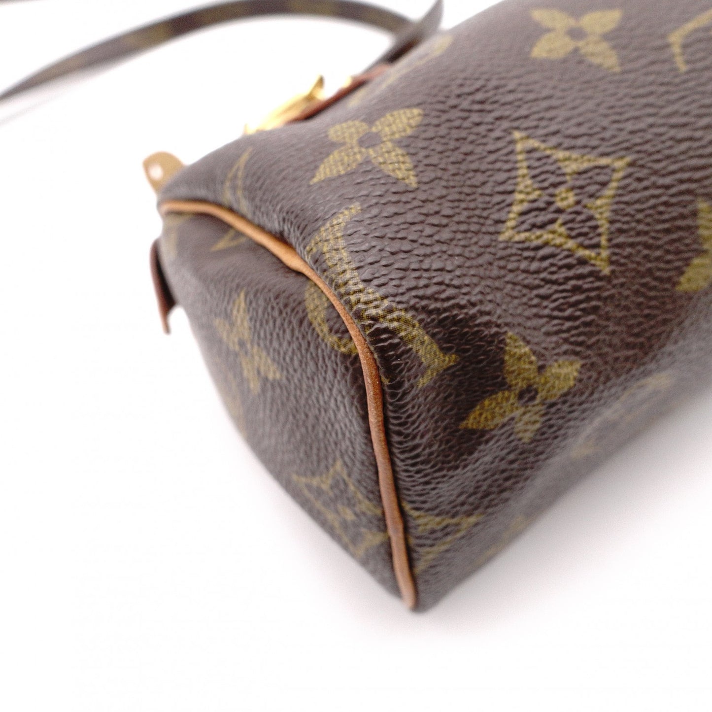 LOUIS VUITTON Mini Speedy Monogram Canvas Handbag, PVC/Leather, Brown, Women's