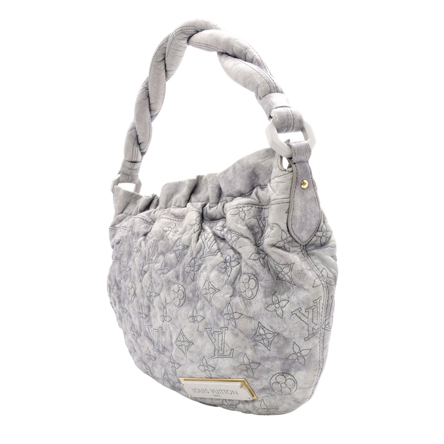 LOUIS VUITTON Nimbus PM Monogram Orlam Shoulder Bag, Leather, Gray