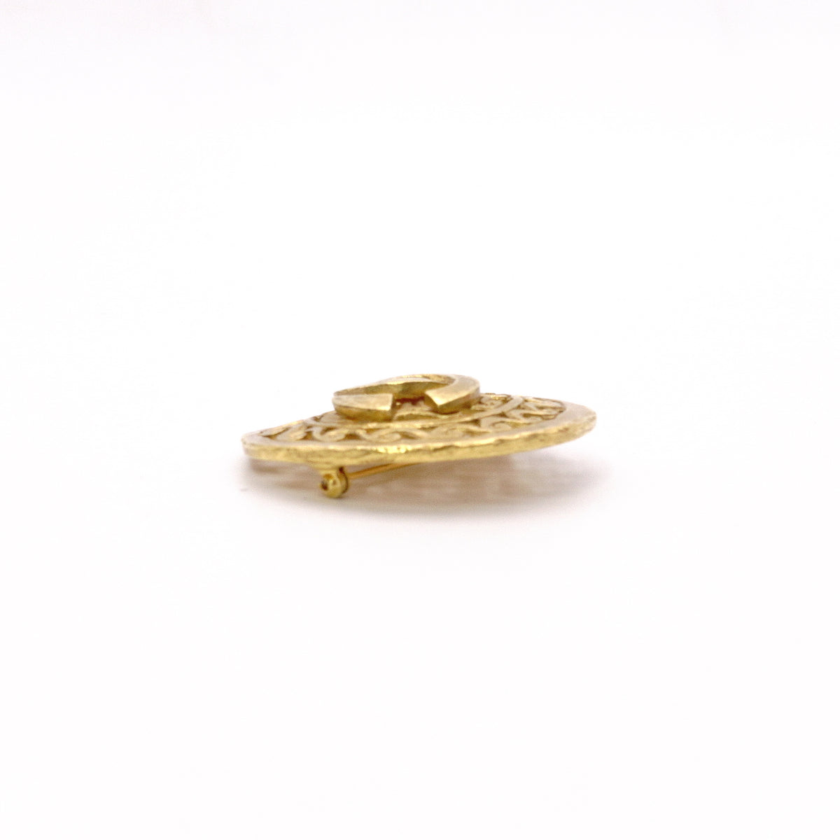 CHANEL Vintage Brooch, Metal, Gold, Women's, CC Logo