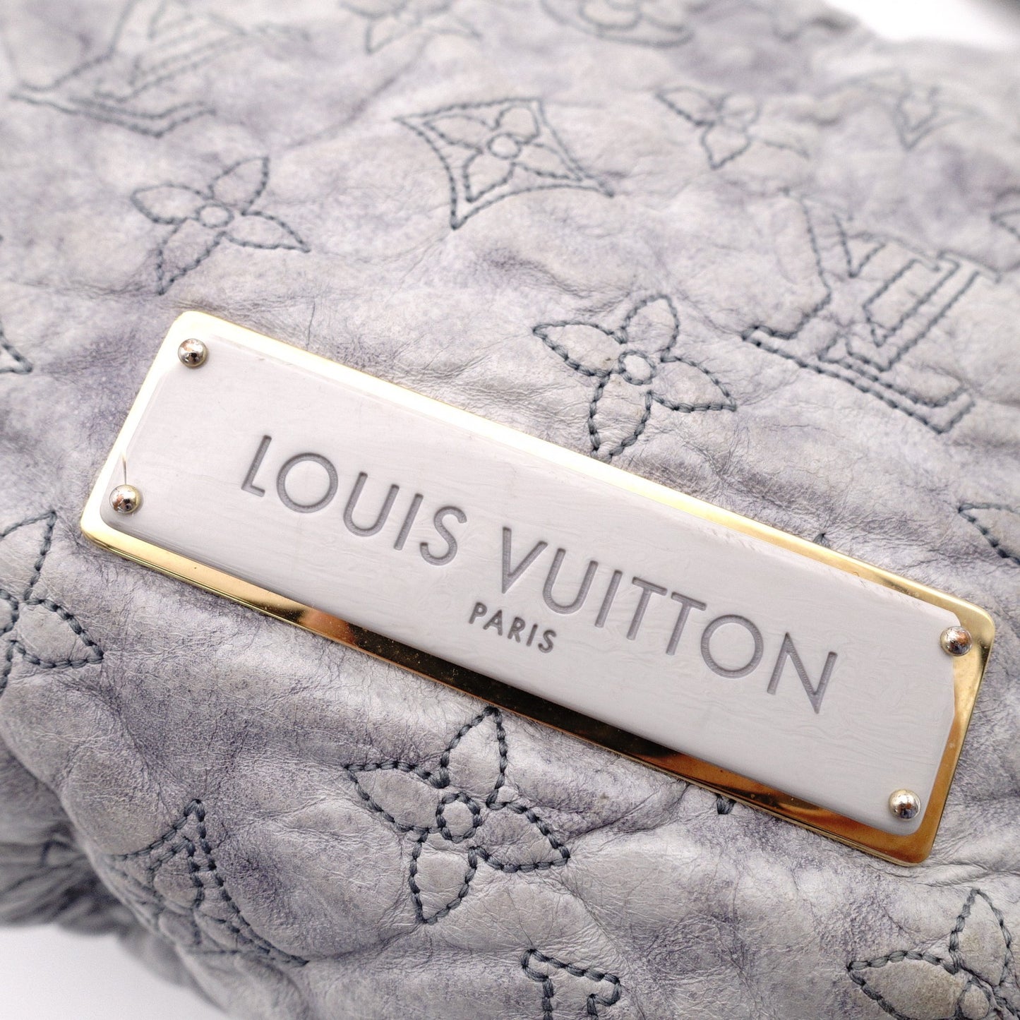 LOUIS VUITTON Nimbus PM Monogram Orlam Shoulder Bag, Leather, Gray