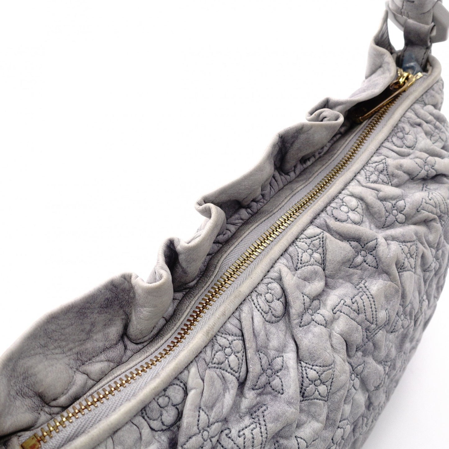 LOUIS VUITTON Nimbus PM Monogram Orlam Shoulder Bag, Leather, Gray