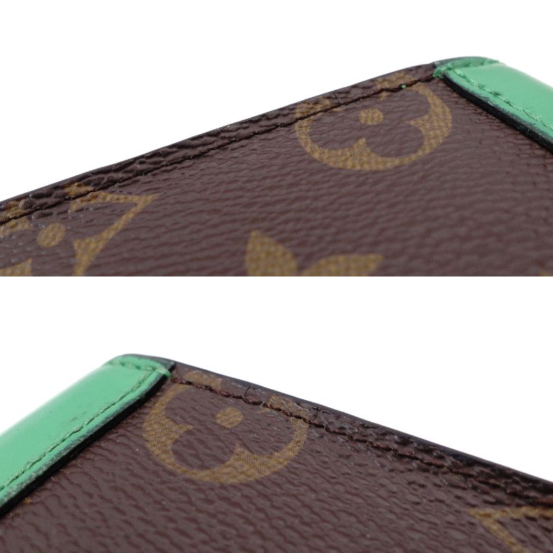 LOUIS VUITTON Monogram Multiple Macassar Wallet Brown x Green Men's Mini Wallet R801577