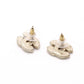 CHANEL Coco Logo Earrings, Metal/Rhinestones, Silver, Women's, Striped, White x Black, CC Logo