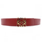 LOEWE Reversible Anagram Belt, Leather, Red, Gold Hardware