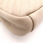 SAINT LAURENT College Handbag, Leather, Beige, 2-Way, Silver Hardware, Crossbody