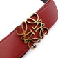 LOEWE Reversible Anagram Belt, Leather, Red, Gold Hardware