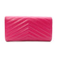 SAINT LAURENT Cassandra Long Wallet, Leather, Pink, Women's, YSL, Gold Hardware
