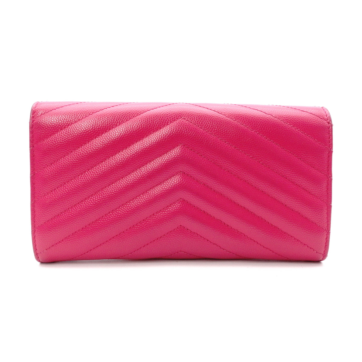 SAINT LAURENT Cassandra Long Wallet, Leather, Pink, Women's, YSL, Gold Hardware