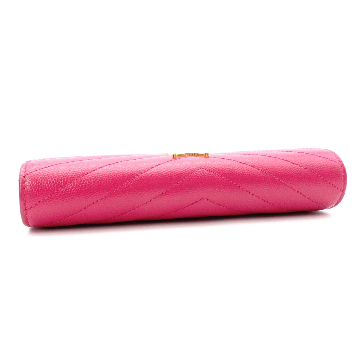 SAINT LAURENT Cassandra Long Wallet, Leather, Pink, Women's, YSL, Gold Hardware