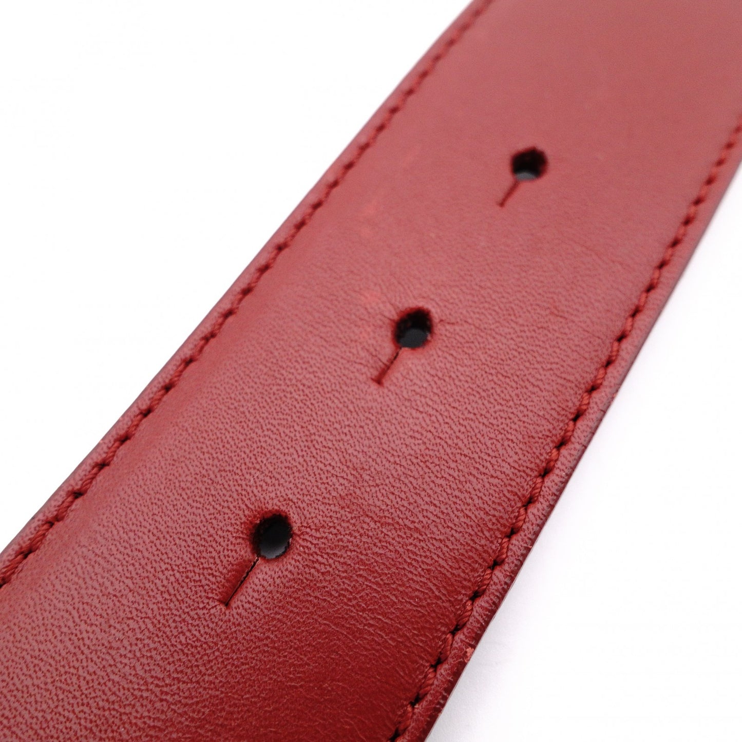 LOEWE Reversible Anagram Belt, Leather, Red, Gold Hardware