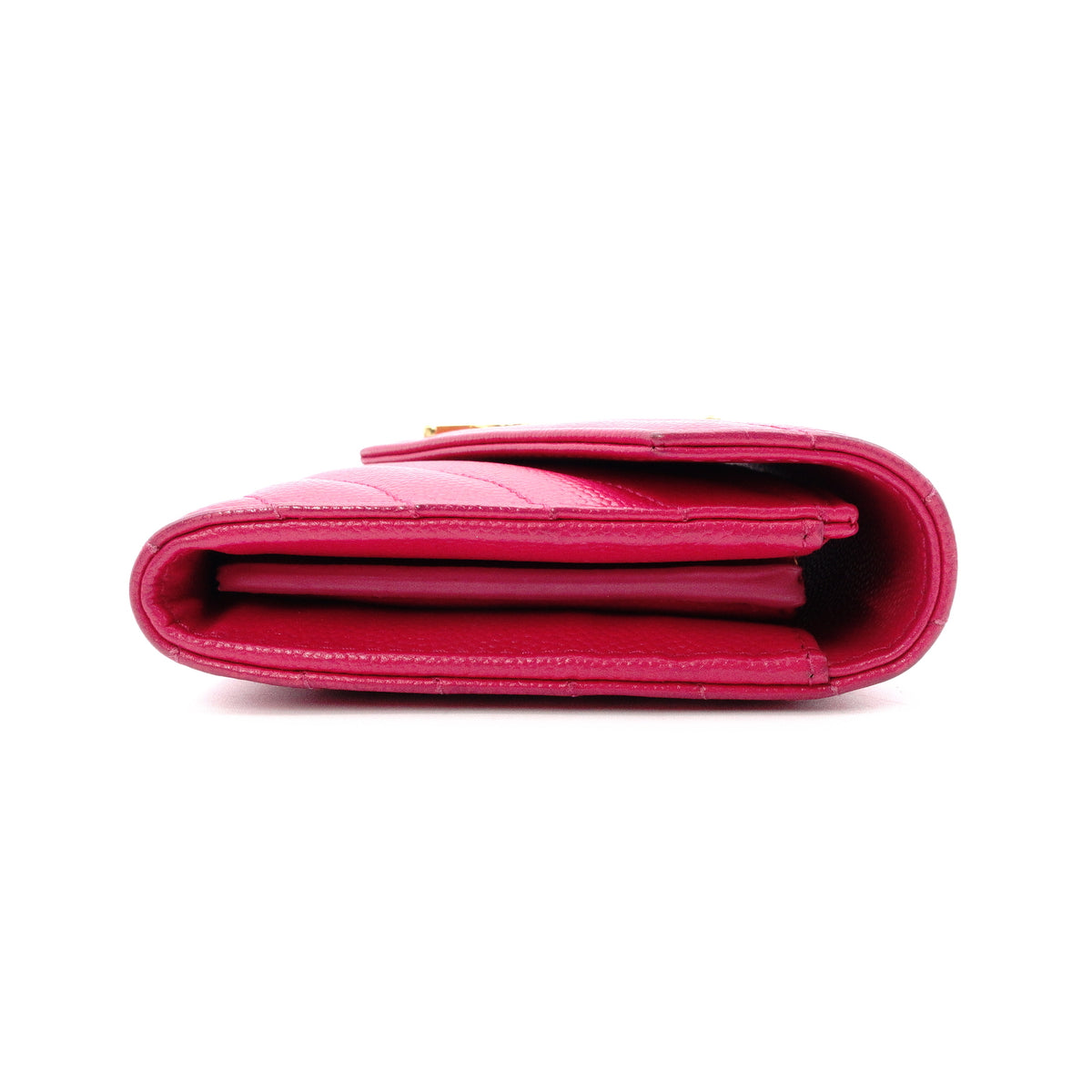 SAINT LAURENT Cassandra Long Wallet, Leather, Pink, Women's, YSL, Gold Hardware