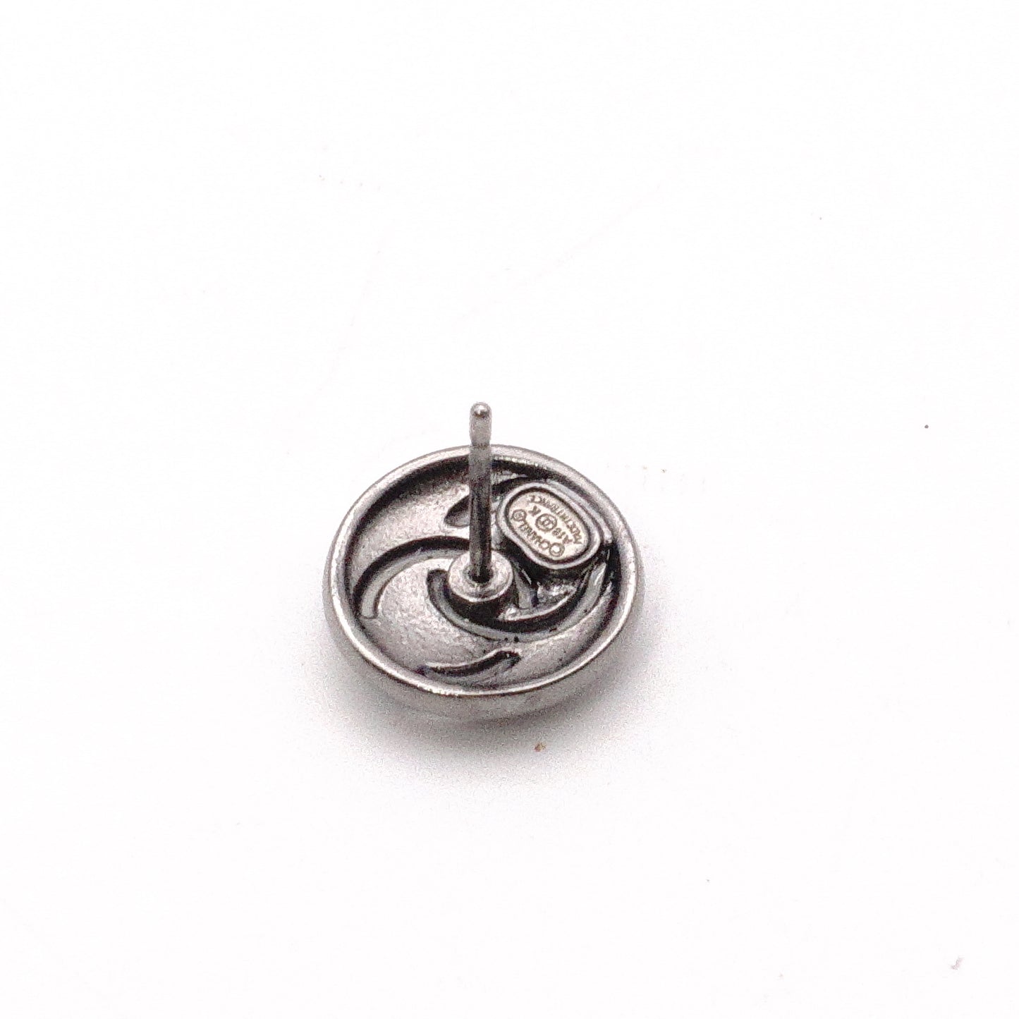 CHANEL Earrings, Metal, Gunmetal, Women's, Silver, CC Logo, Coco Logo