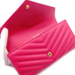 SAINT LAURENT Cassandra Long Wallet, Leather, Pink, Women's, YSL, Gold Hardware