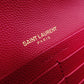 SAINT LAURENT Cassandra Long Wallet, Leather, Pink, Women's, YSL, Gold Hardware