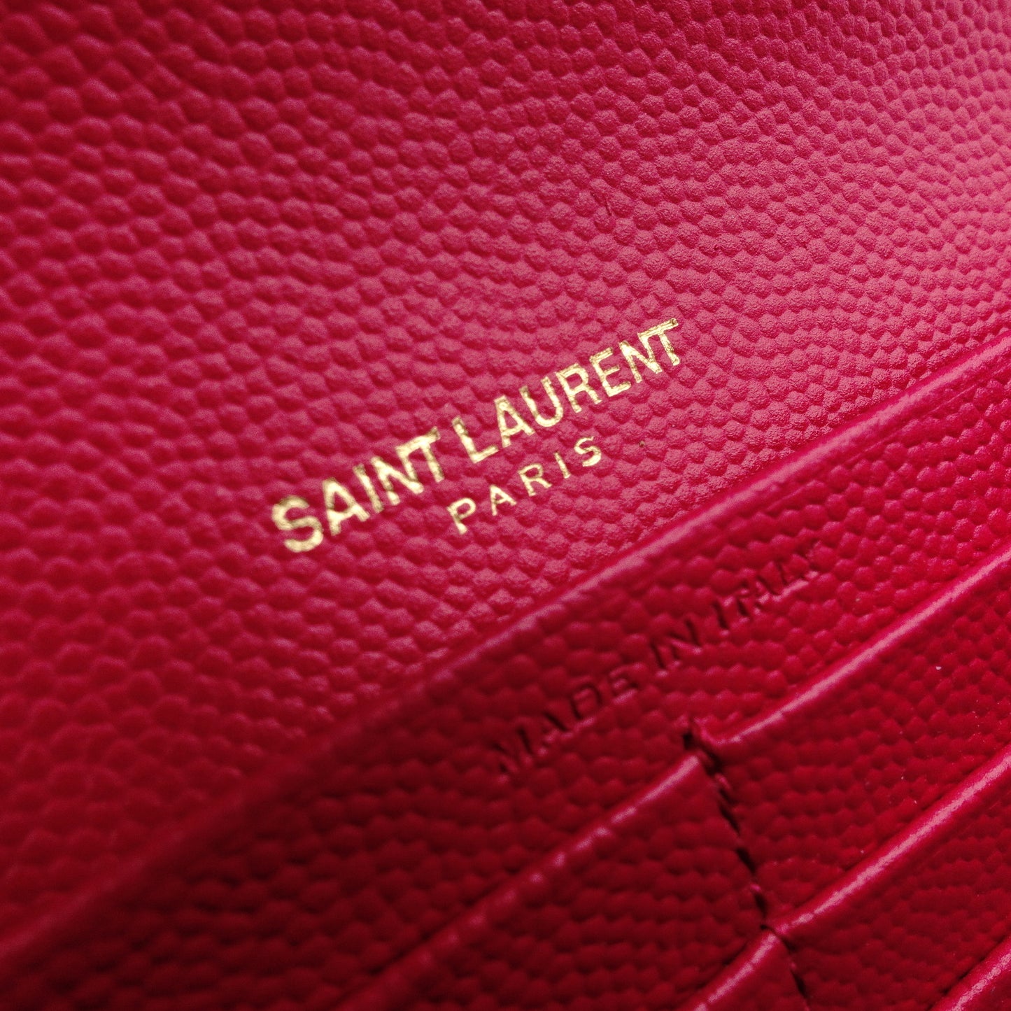 SAINT LAURENT Cassandra Long Wallet, Leather, Pink, Women's, YSL, Gold Hardware