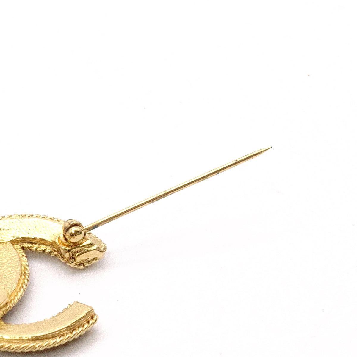 CHANEL Vintage Brooch, Metal, Gold, Women's, CC Logo