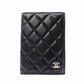 CHANEL Lambskin Notebook Cover, Leather, Black, Women's, CC Logo, Silver Hardware, Black