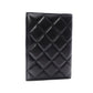 CHANEL Lambskin Notebook Cover, Leather, Black, Women's, CC Logo, Silver Hardware, Black