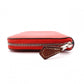 HERMES Silk-In Compact Coin Case, Leather, Red, Silver Hardware