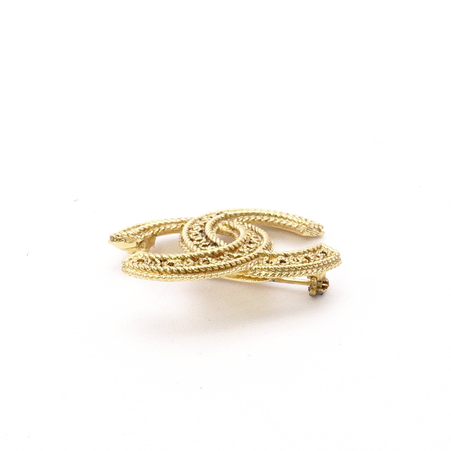 CHANEL Vintage Brooch, Metal, Gold, Women's, CC Logo