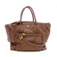 PRADA Vittello Dino Handbag, Leather, Brown, 2-Way Crossbody