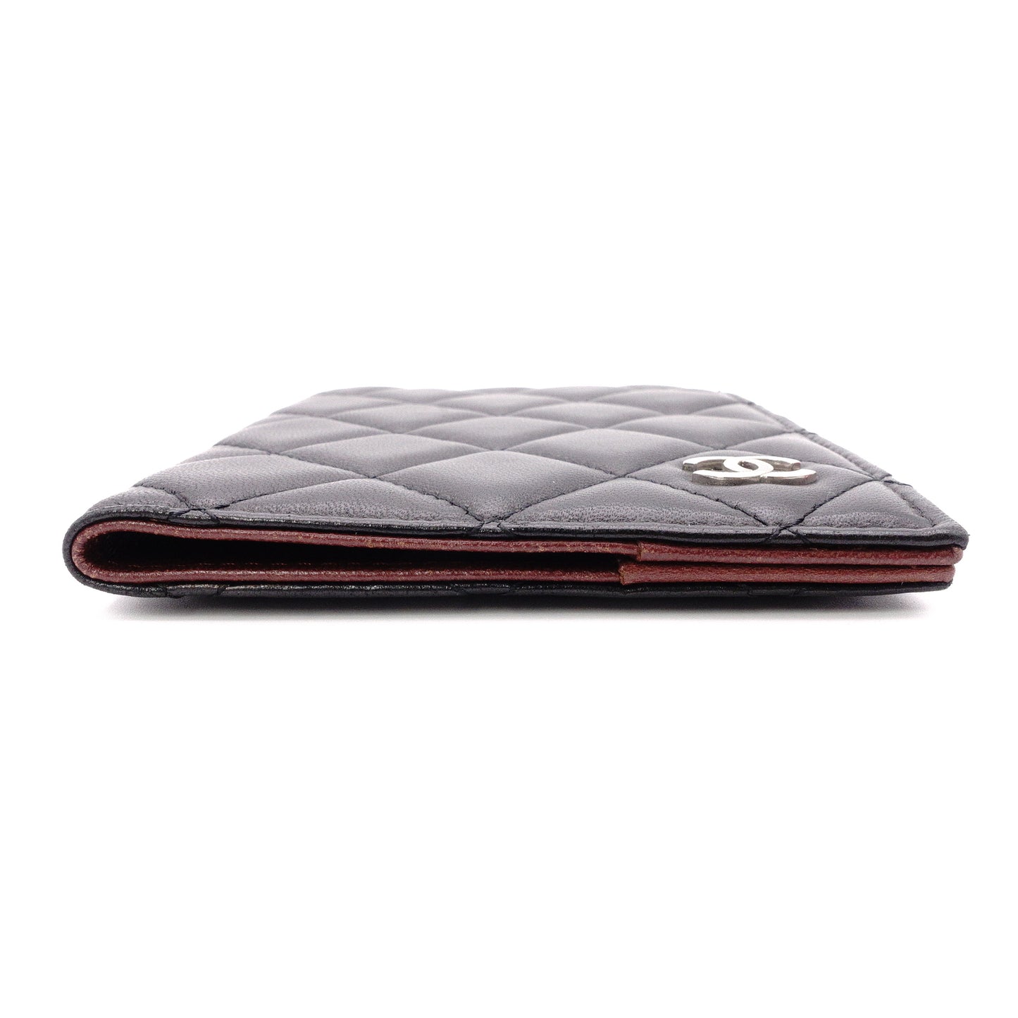 CHANEL Lambskin Notebook Cover, Leather, Black, Women's, CC Logo, Silver Hardware, Black