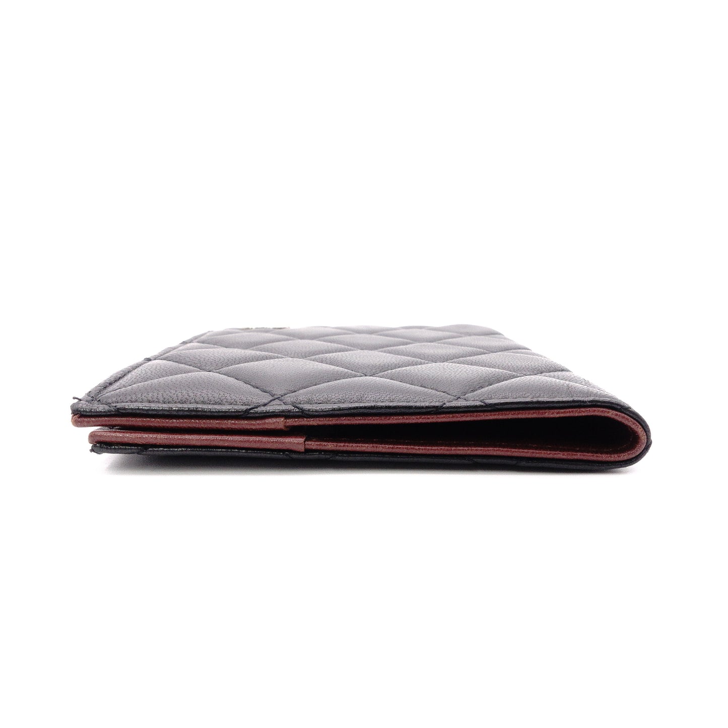 CHANEL Lambskin Notebook Cover, Leather, Black, Women's, CC Logo, Silver Hardware, Black