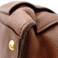 PRADA Vittello Dino Handbag, Leather, Brown, 2-Way Crossbody