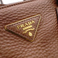 PRADA Vittello Dino Handbag, Leather, Brown, 2-Way Crossbody